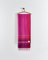 Avoca Handweavers Hot Pink Check Merino Scarf