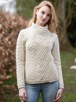 Aran Crafts Shannon Side Zip Cardigan, Natural (2)