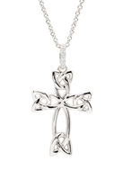 Sterling Silver and CZ Celtic Knot Cross