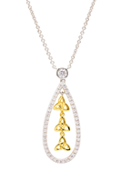 Sterling Silver Gold Plated CZ Trinity Necklace