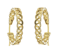 14kt Gold Vermeil Celtic Hoop Earrings, Small