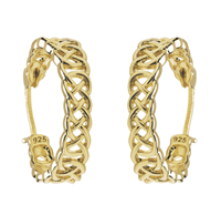 14kt Gold Vermeil Celtic Hoop Earrings, Large