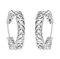 Sterling Silver Celtic Hoop Earrings, Large