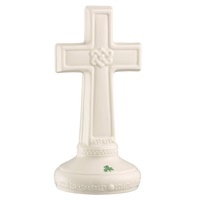 Belleek China Love Knot Standing Cross