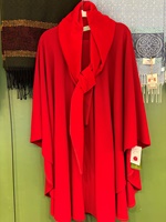 Jimmy Hourihan Red Irish Cape with Red Velvet Convertible Hood/Scarf 4532