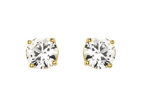 14k Gold Vermeil White Sapphire Stud Earrings
