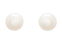 Sterling Silver Shell Pearl Stud Earrings, Large