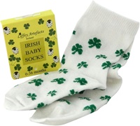Baby Socks White with Green Shamrocks