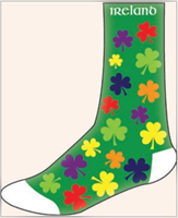 Baby Socks Green with Multicolor Shamrocks