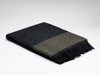 Irish Lambswool And Cashmere Throw Blanket, Charcoal and Sunshine (3)