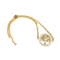 14kt Gold Vermeil Celtic Tree of Life Bracelet with Enamel and Cubic Zirconia