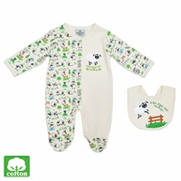 Irish Print Baby Romper & Bib Set