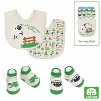 Irish Print Baby 4-Piece Bib & Sock Set