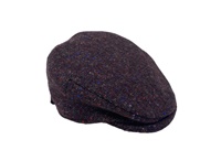 Hanna Childrens Tweed Cap, Maroon & Charcoal Salt & Pepper