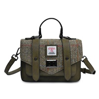 Islander Mini Satchel Bag with HARRIS TWEED - Chestnut Herringbone