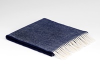 Irish Lambswool Scarf, Navy Herringbone