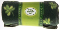 Green Shamrock Irish Baby Blanket