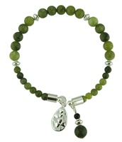 Connemara Marble Open Bracelet Tear Drop Shamrock