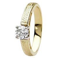 Aishling Yellow Gold Round Cut Engagement Ring