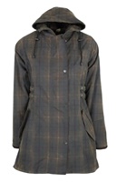 Womens Wax Tartan Hooded Katrina Jacket - HONEY