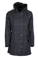 Womens Wax Tartan Hooded Katrina Jacket - BLACKWATCH