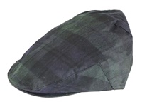 Tartan Wax Flat Cap - BLACKWATCH