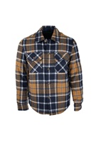 Mens Check Padded Overshirt - MUSTARD