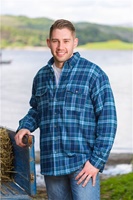 Lee Valley Men’s Flannel Fleece Lined Shirt - Blue Navy Check