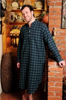 Mens Flannel Nightshirt - Green Tartan Blackwatch