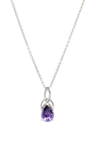 Sterling Silver Amethyst Trinity Knot Necklace with Cubic Zirconia