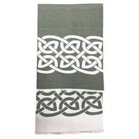 Book of Kells Celtic Reversible Scarf, Thyme Green/Grey