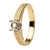 Aishlin Yellow Gold Round Cut Engagement Ring SETT