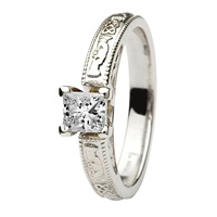 Coleen 14kt White Gold Princess Cut Engagement Rin