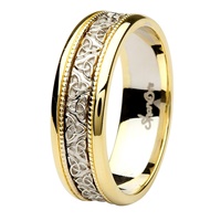 Aishlin 14kt Yellow/White Gold Gents Wedding Band