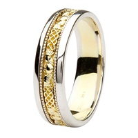 Coleen 14kt White/Yellow Gold Gents Wedding Band
