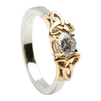 14kt White/Yellow Gold Trinity Knot Engagement Set