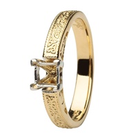 Aishlin Yellow Gold Princess Cut Engagement Ring S