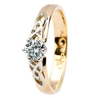 14kt White & Yellow Gold .33ct Trinity Round Diamo