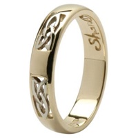 Ladies Wedding Band Trinity Knot Inlayed