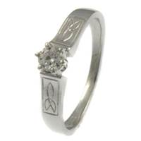 14ct Trinity Solitaire Diamond Ring