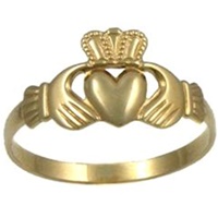 14K Yellow Gold Maids Claddagh Ring