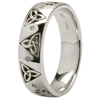 14K White Gold Trinity Wedding Ring Diamond