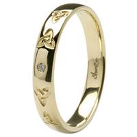 14kt Celtic Embossed Pressure Set Diamond Wedding 