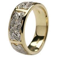 Diamond encrusted Trinity Knot Ladies Wedding Ring