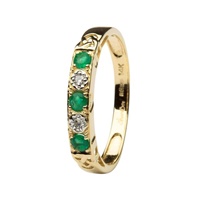 I Love You Eternity Ring, Yellow Gold Emerald and 