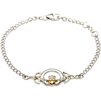 Two Toned Retro Claddagh Bracelet