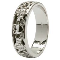 14kt White Gold Claddagh Wedding Ring