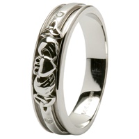 14kt White Gold Claddagh Wedding Ring