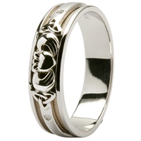 14kt White Gold Claddagh Wedding Ring