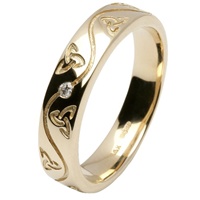 14kt Yellow Gold Celtic Recessed Pressure Set Diam